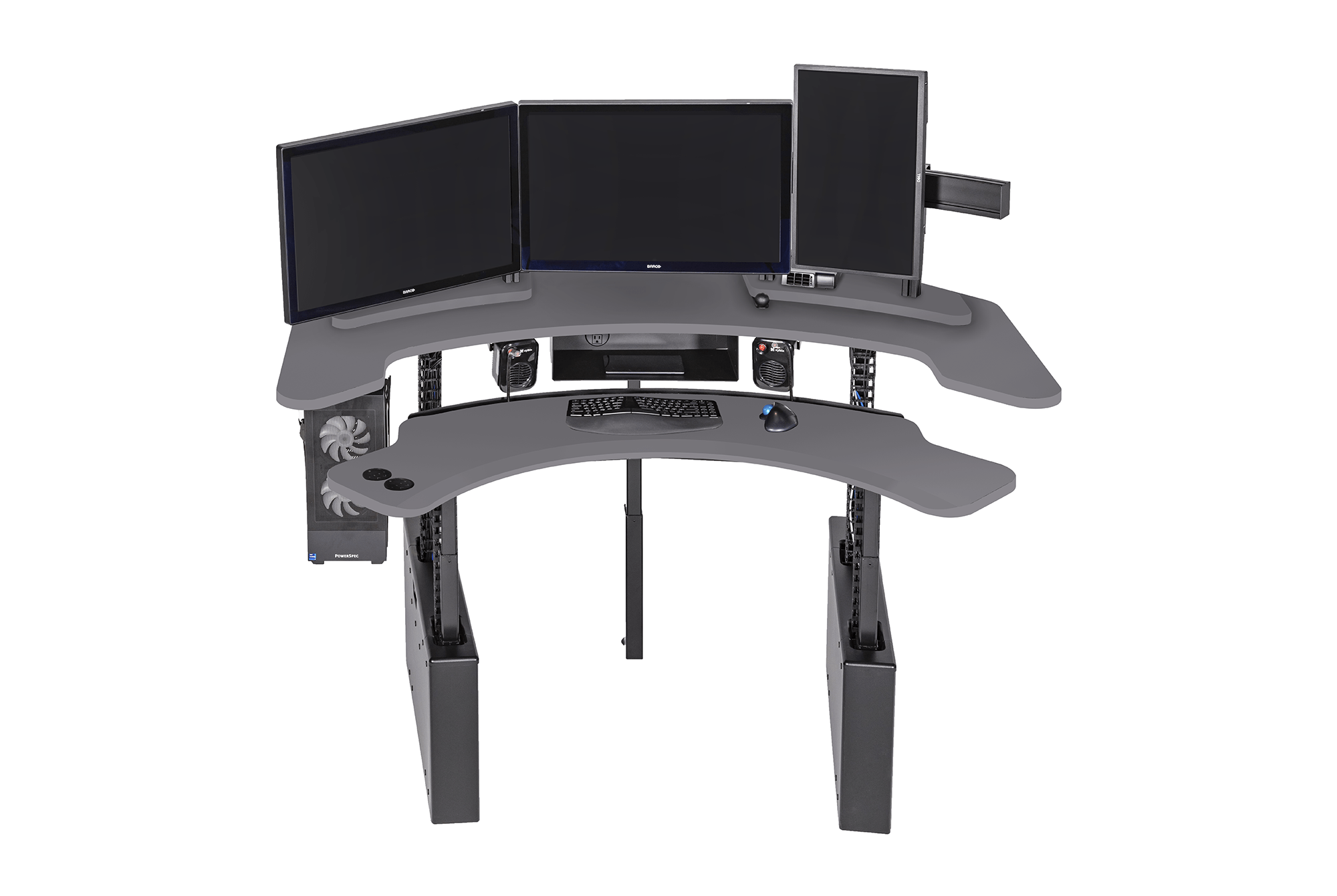 XM8-C Radiology Desk: Curved, Dual Surface MojoDesk 72x72 / Matte Lux Charcoal