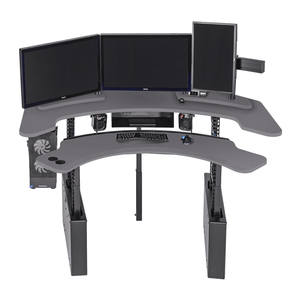 XM8-C Radiology Desk: Curved, Dual Surface MojoDesk 72x72 / Matte Lux Charcoal