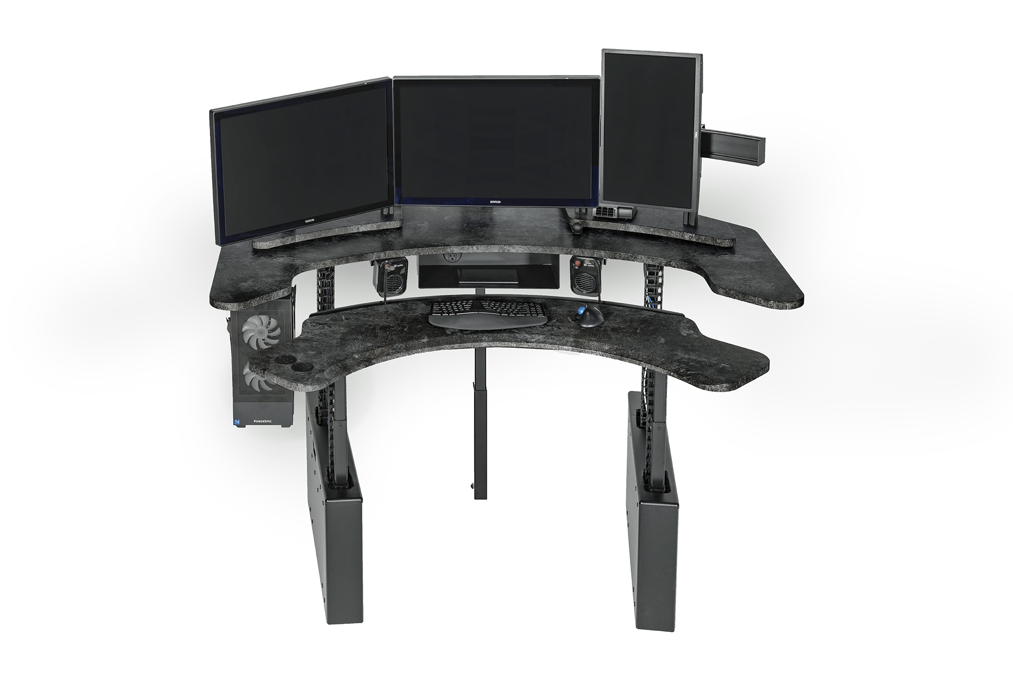 XM8-C Radiology Desk: Curved, Dual Surface MojoDesk 72x72 / Rock Ash