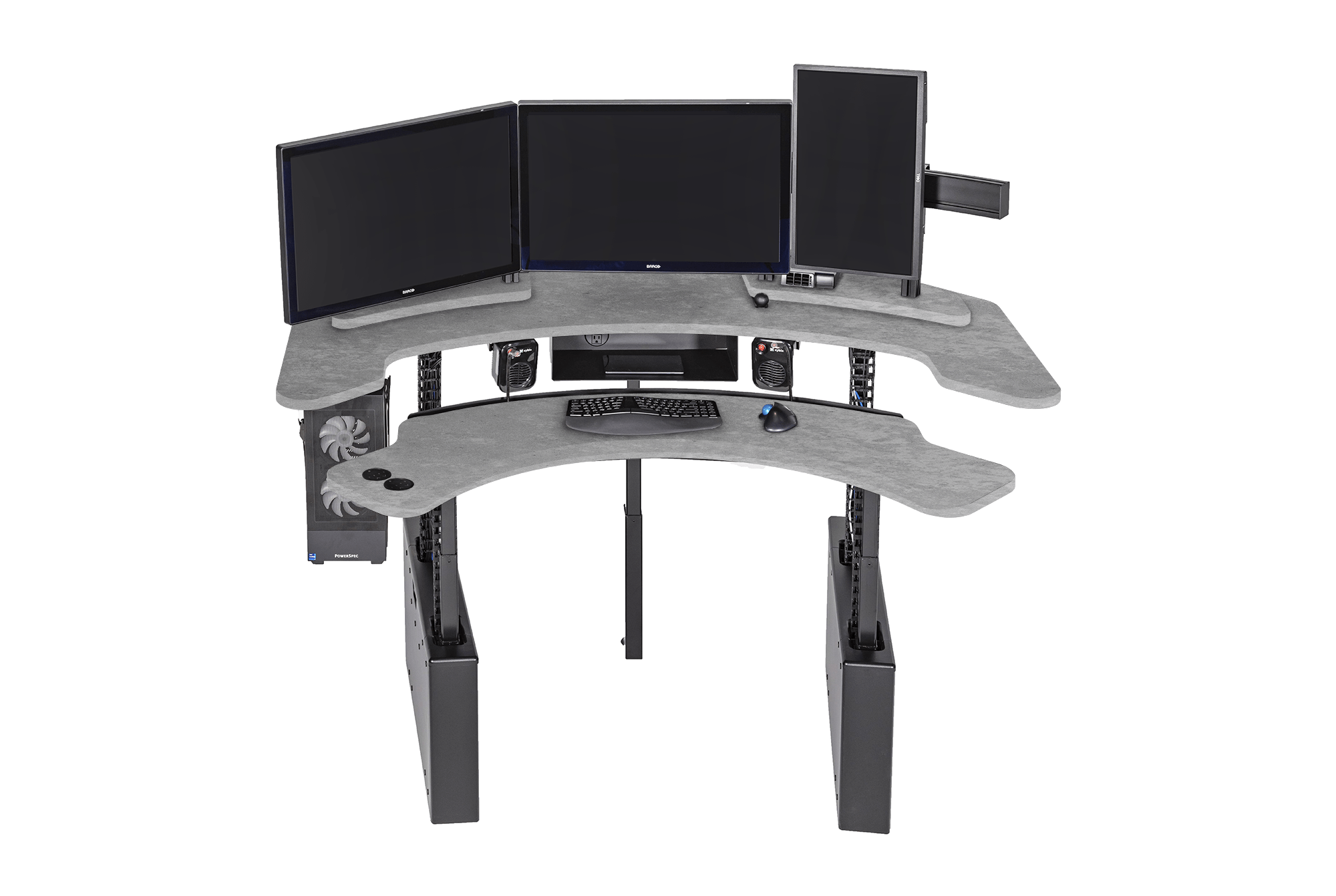 XM8-C Radiology Desk: Curved, Dual Surface MojoDesk 72x72 / Sahara Stone