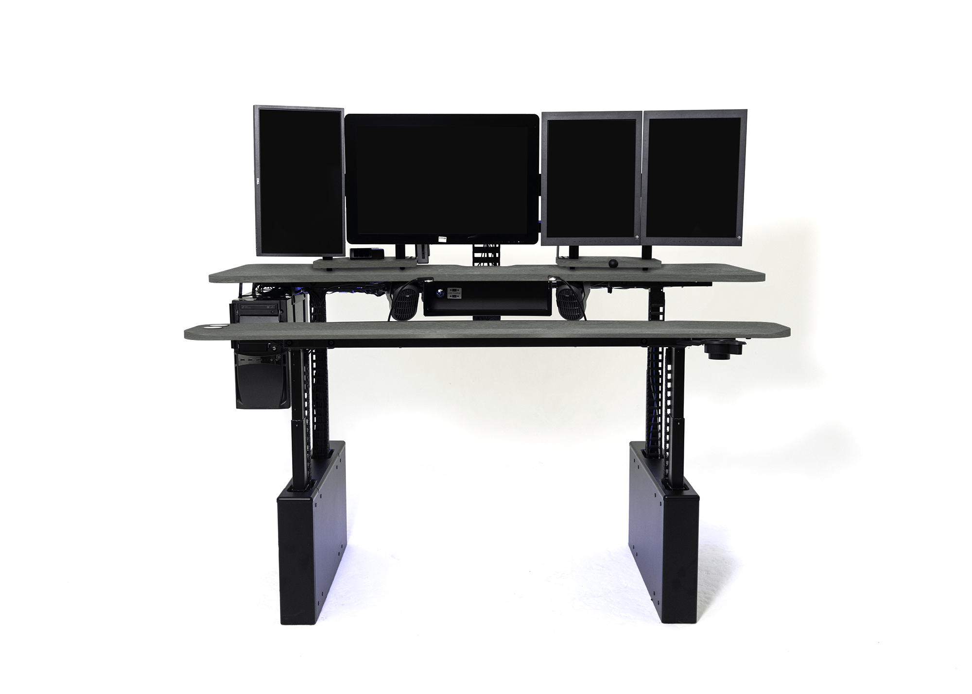 XM8-S Radiology Desk - Straight, Dual Surface MojoDesk 72x44 / Rock Concrete