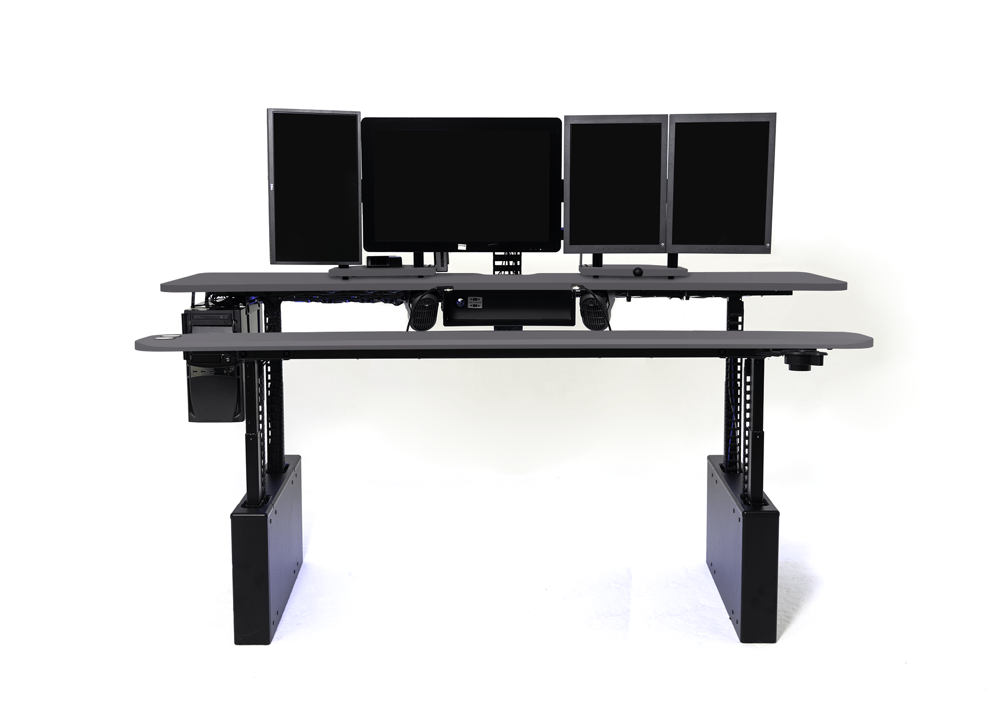 XM8-S Radiology Desk - Straight, Dual Surface MojoDesk 84x44 / Matte Lux Charcoal