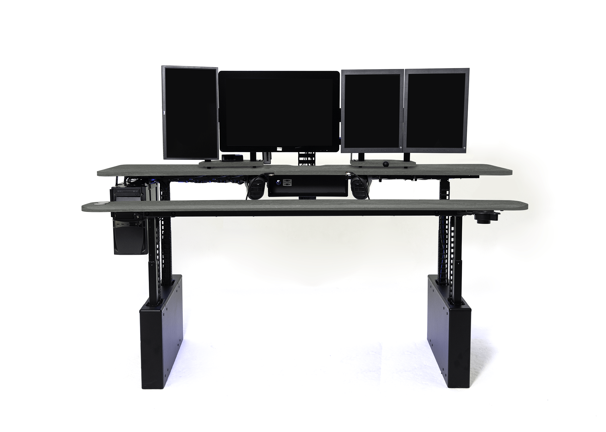 XM8-S Radiology Desk - Straight, Dual Surface MojoDesk 84x44 / Rock Concrete