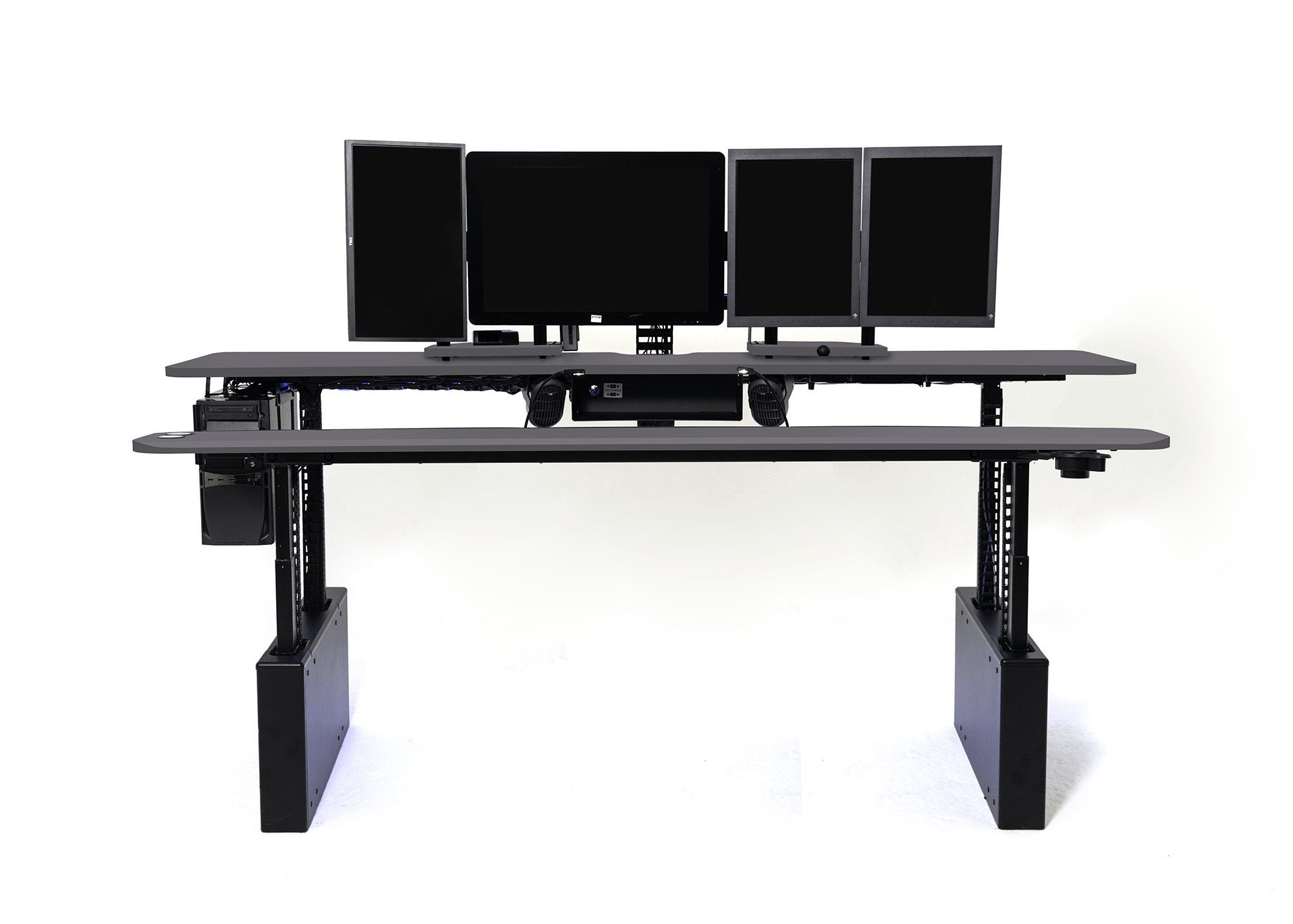 XM8-S Radiology Desk - Straight, Dual Surface MojoDesk 90x44 / Matte Lux Charcoal