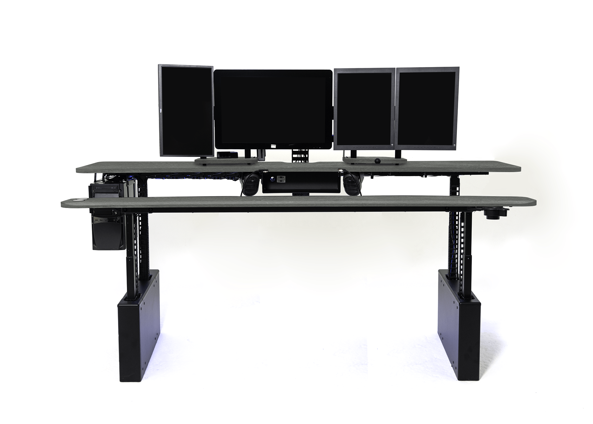 XM8-S Radiology Desk - Straight, Dual Surface MojoDesk 90x44 / Rock Concrete