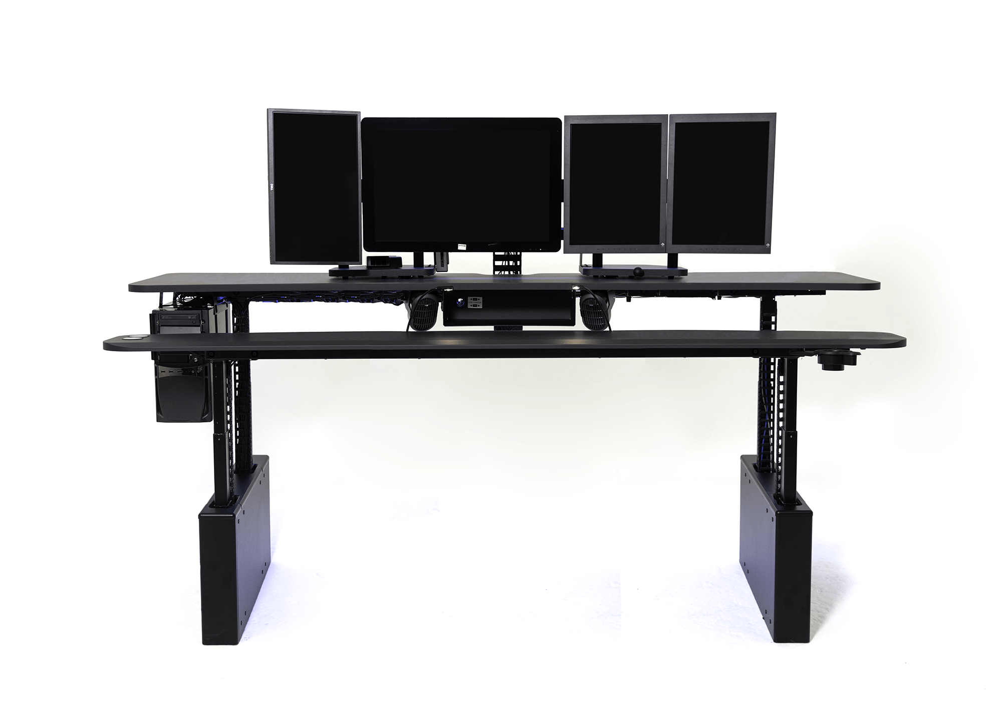 XM8-S Radiology Desk - Straight, Dual Surface MojoDesk 90x44 / Matte Lux Black