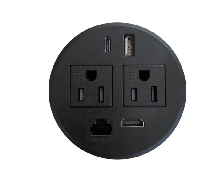 Powered Grommet (2 AC outlet, 1 USB, 1USB-C, Ethernet, 1 HDMI) MojoDesk