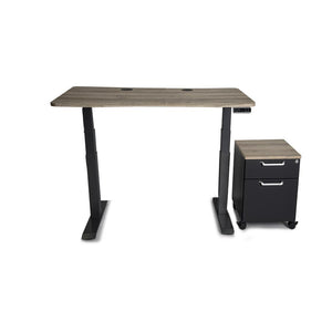 Mojo WorkSpace: Desk + Mobile Cabinet Non Epicor American Oak / 48x30 / Black Base