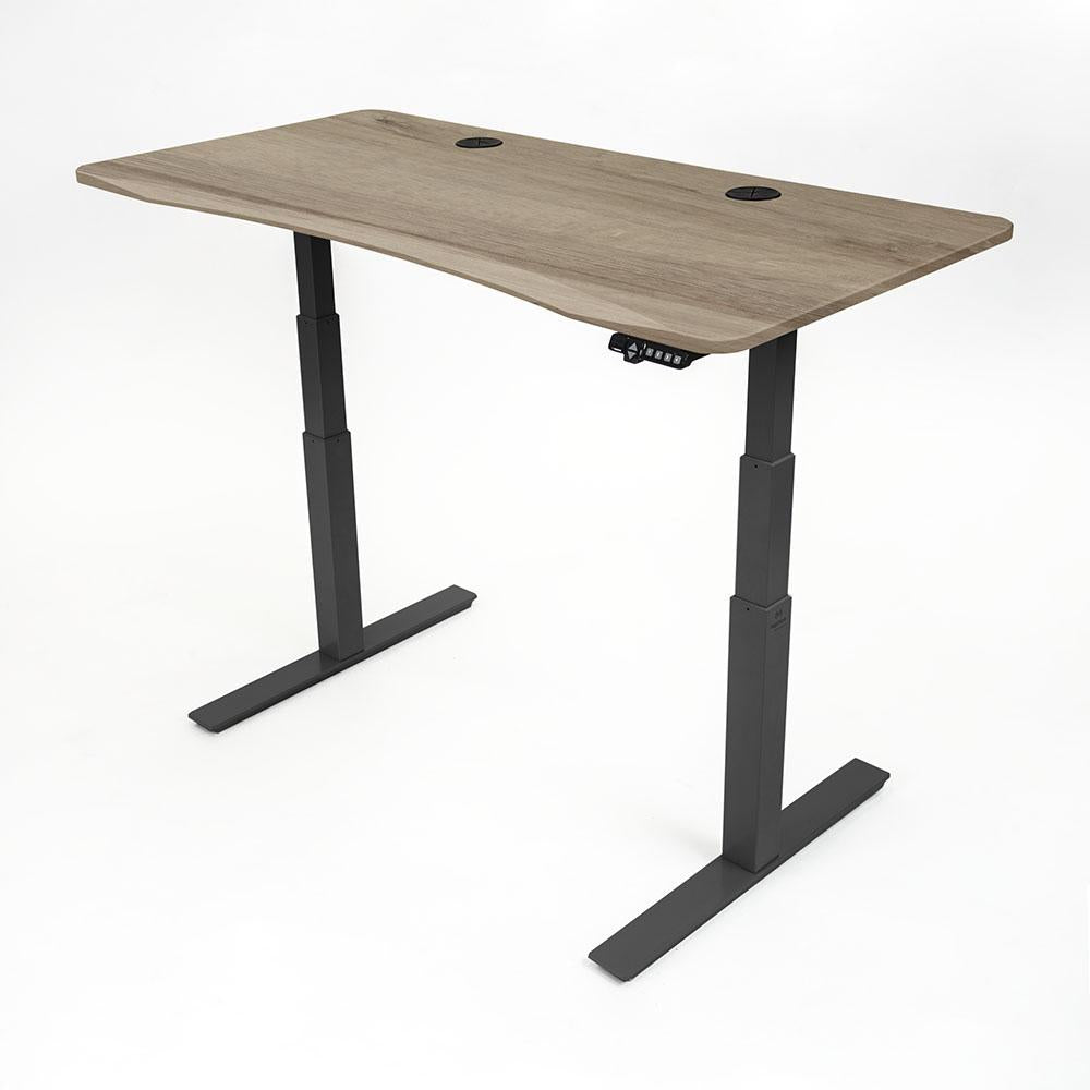 MojoDesk Bundle: Desk + 2 Accessories - American Oak Non Epicor Standing Desk Bundle 57.5x27 / Black Base / American Oak
