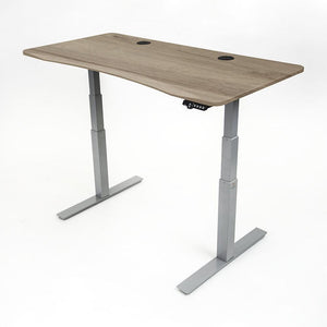 MojoDesk Bundle: Desk + 2 Accessories - American Oak Non Epicor Standing Desk Bundle 57.5x27 / Gray Base / American Oak