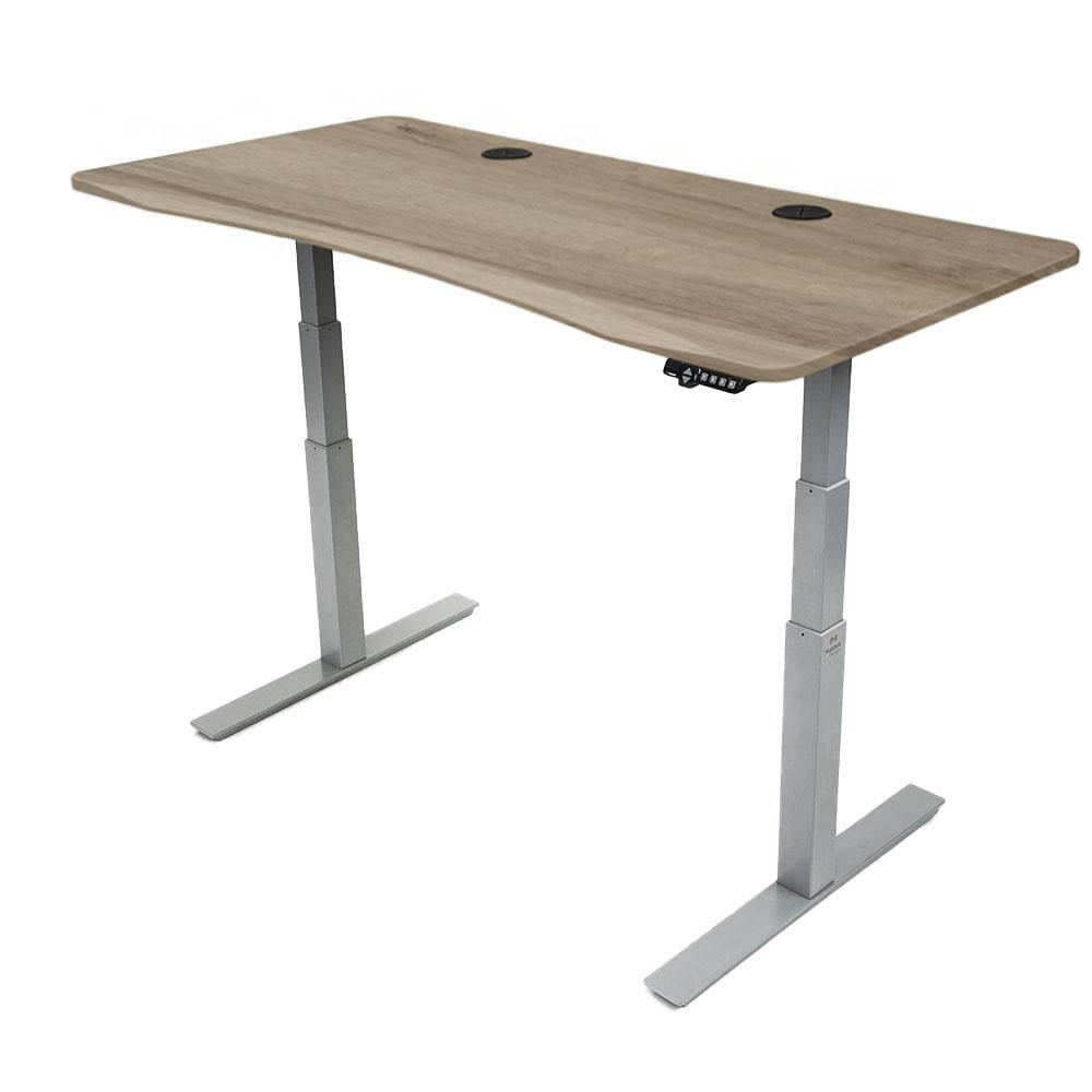 MojoDesk Bundle: Desk + 2 Accessories - American Oak Non Epicor Standing Desk Bundle 69.5x28.75 / Gray Base / American Oak