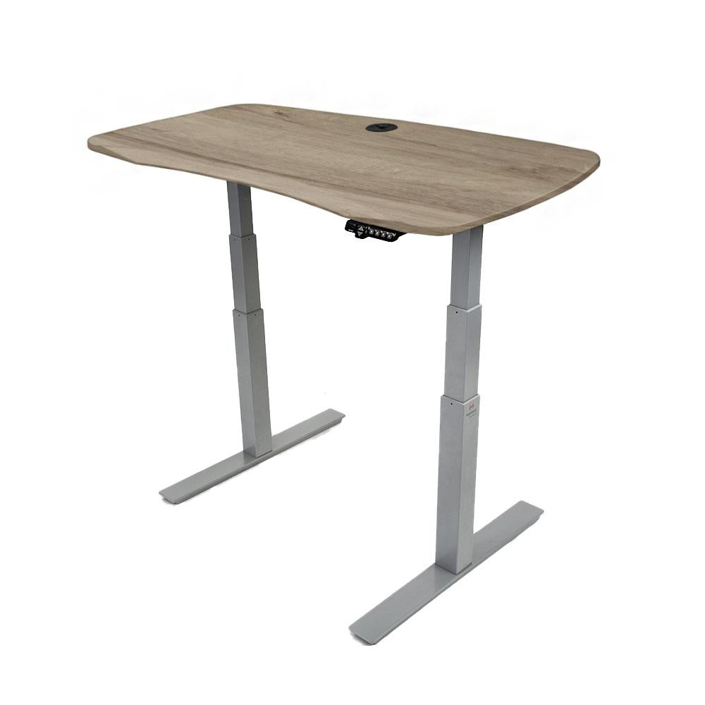 48x30 Electric Height Adjustable Desk - Frame Color: Gray - Desktop Color: American Oak