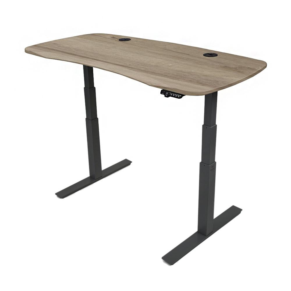 60x30 Electric Height Adjustable Desk - Frame Color: Black - Desktop Color: American Oak