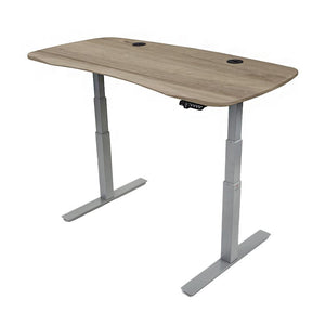 60x30 Electric Height Adjustable Desk - Frame Color: Gray - Desktop Color: American Oak