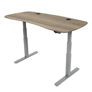 72x30 Electric Height Adjustable Desk - Frame Color: Gray - Desktop Color: American Oak
