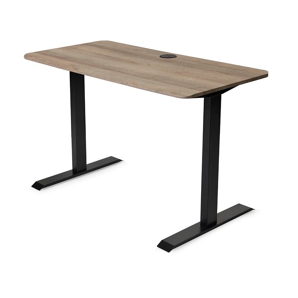 48x24 Side Table Fixed Height - Frame Color: Black - Desktop Color: American Oak