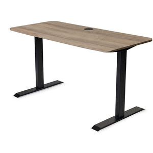 60x24 Side Table Fixed Height - Frame Color: Black - Desktop Color: American Oak