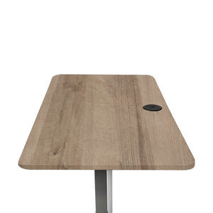 Side Table for Standing Desk - Color: American Oak - Top View showing one grommet 