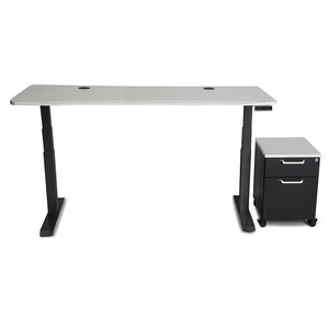 Mojo WorkSpace: Desk + Mobile Cabinet Non Epicor Classic White / 72x30 / Black Base