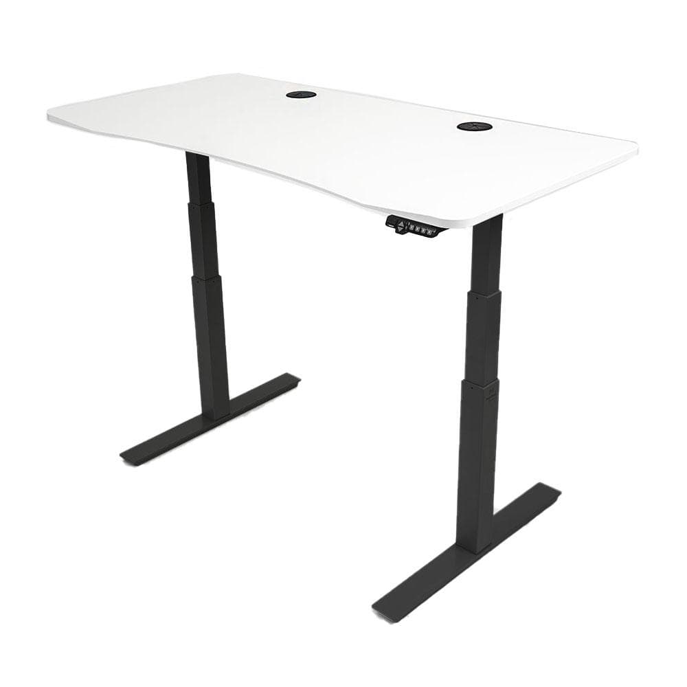 60x30 Height Adjustable Desk - Frame Color: Black - Desktop Color: White