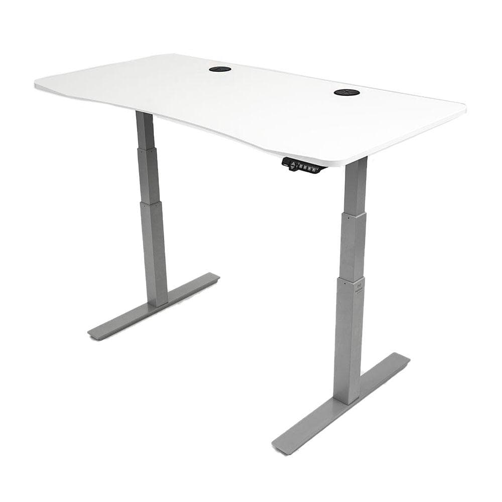 60x30 Height Adjustable Desk - Frame Color: Gray - Desktop Color: White