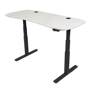 72x30 Electric Height Adjustable Desk - Frame Color: Black - Desktop Color: White