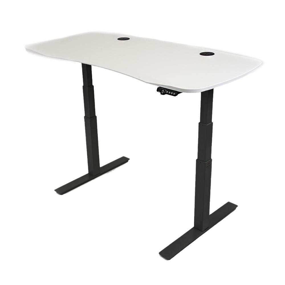 60x30 Electric Height Adjustable Desk - Frame Color: Black - Desktop Color: White