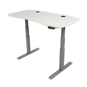60x30 Electric Height Adjustable Desk - Frame Color: Gray - Desktop Color: White