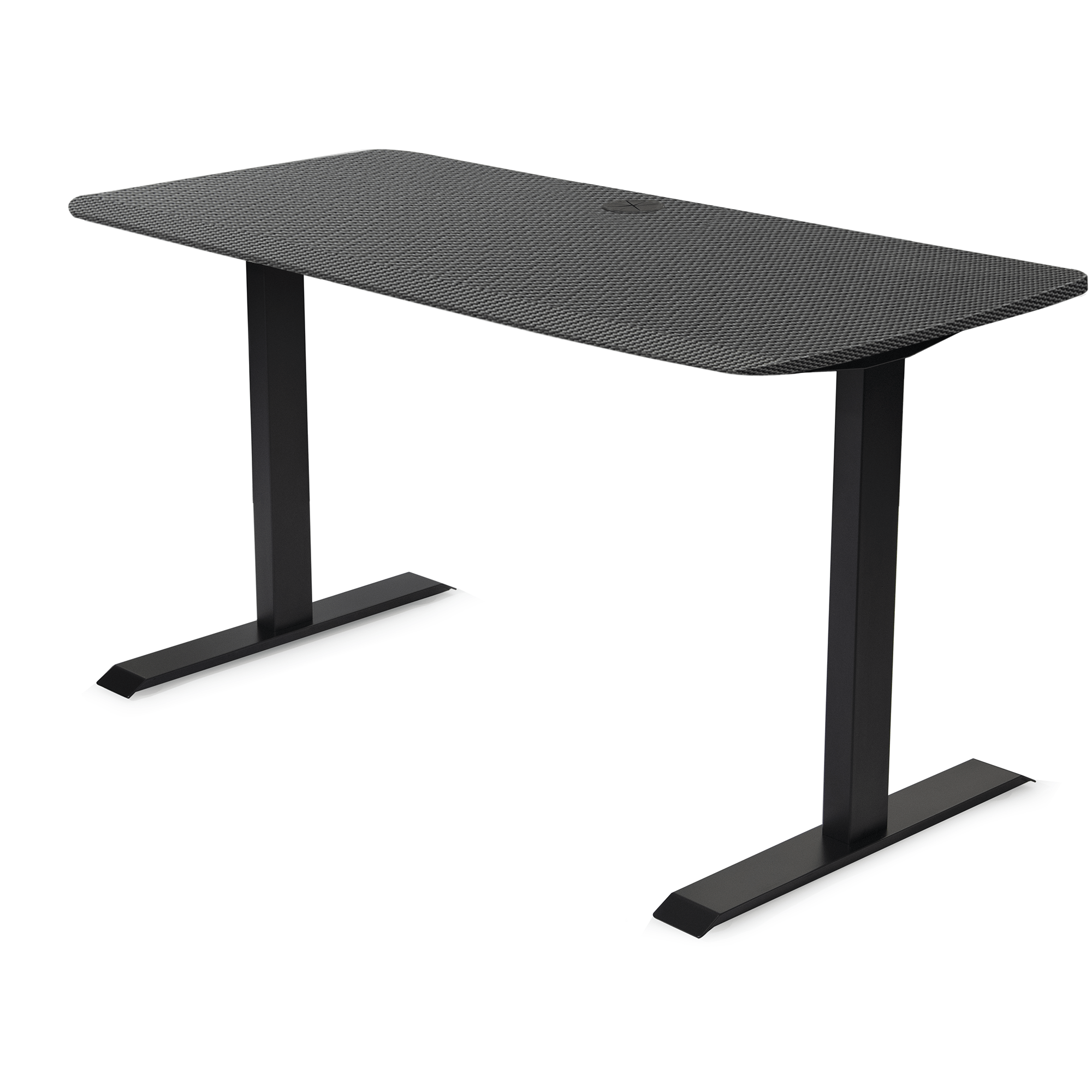 60x24 Side Table Fixed Height - Frame Color: Black - Desktop Color: Carbon Fiber
