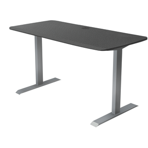 60x24 Side Table Fixed Height - Frame Color: Gray - Desktop Color: Carbon Fiber