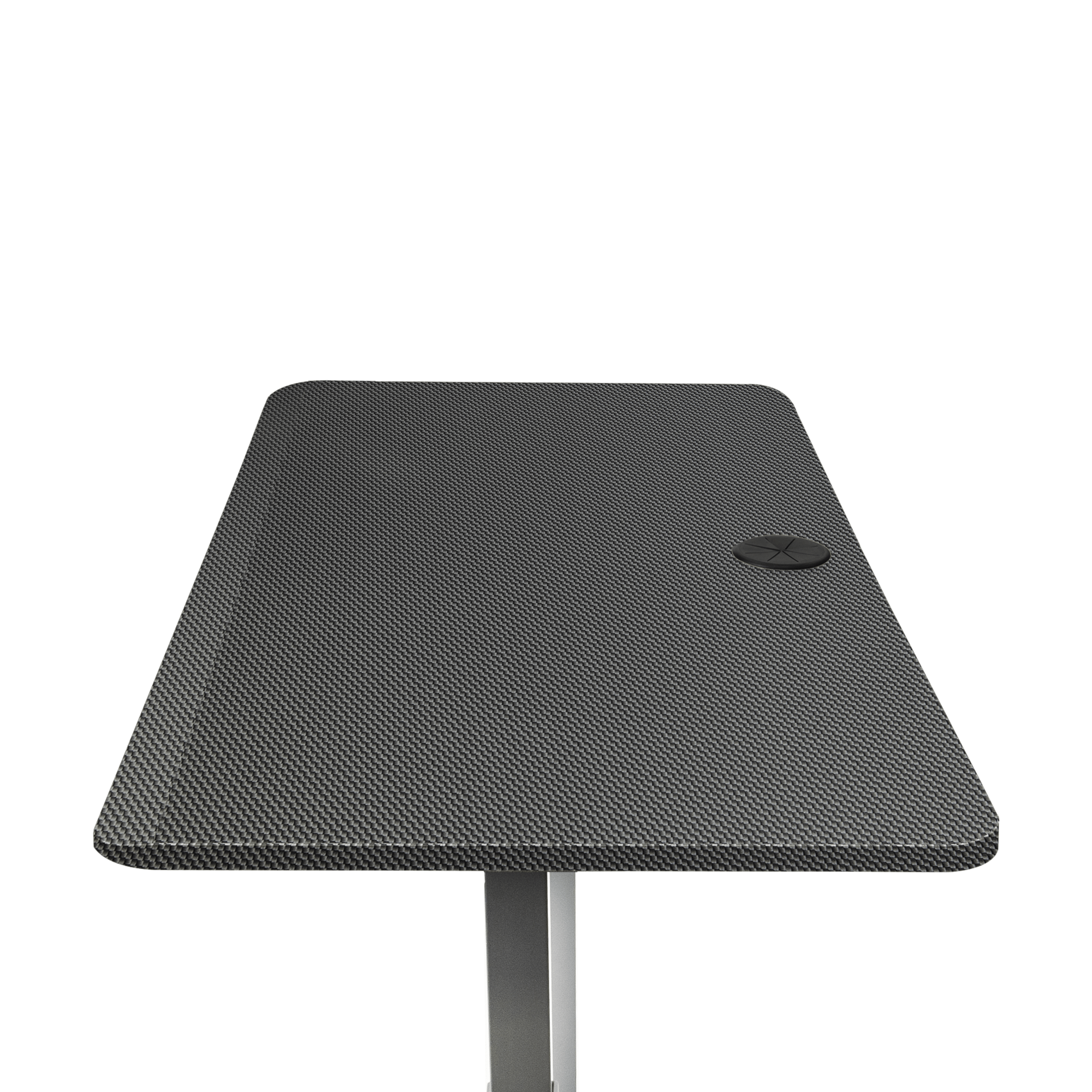 Side Table for Standing Desk - Color: Carbon Fiber - Top View showing one grommet 