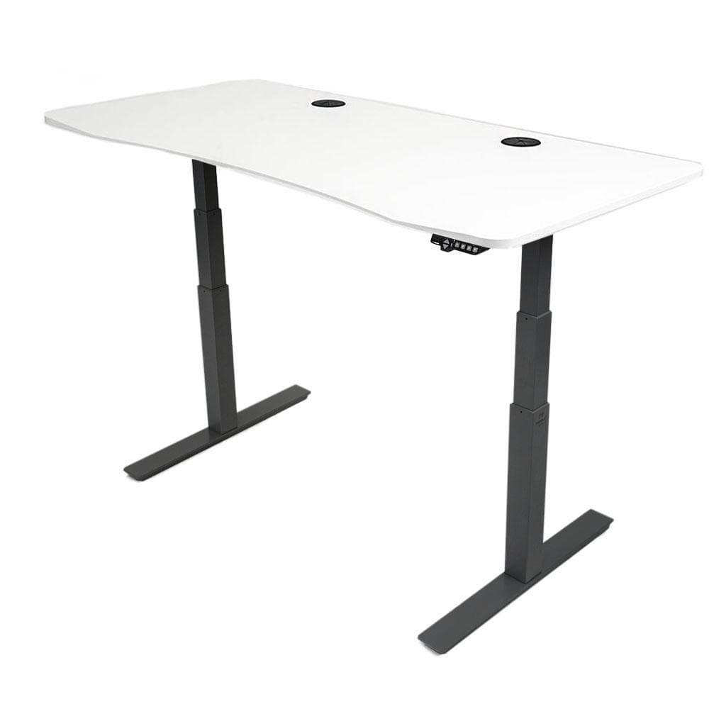 72x30 Height Adjustable Desk - Frame Color: Black - Desktop Color: White