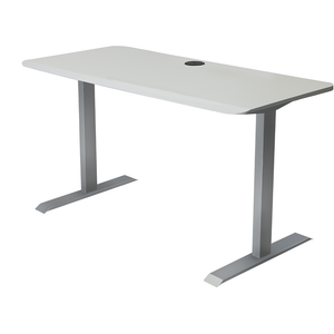 60x24 Side Table Fixed Height - Frame Color: Gray - Desktop Color: White