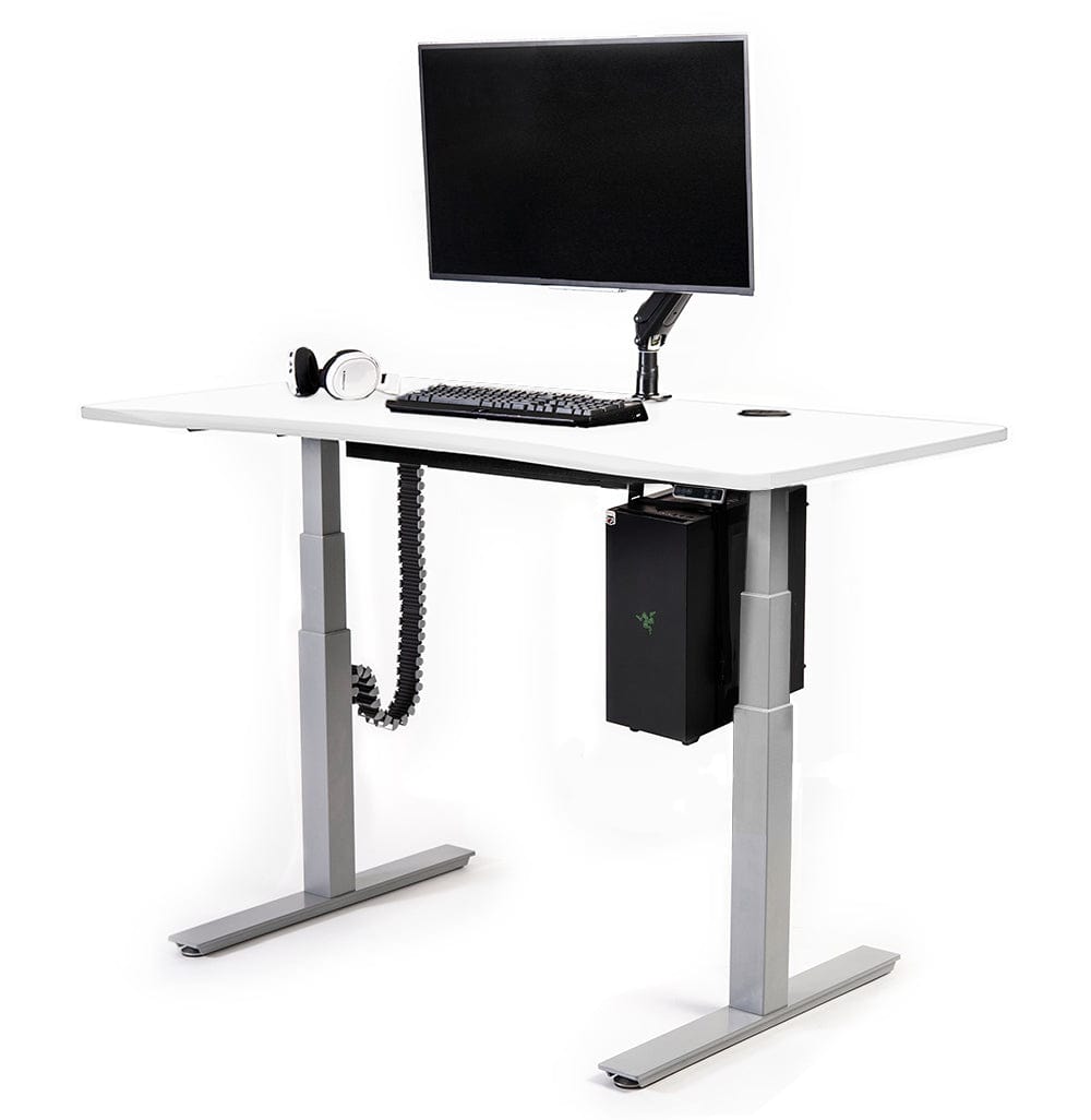 Mojo Gamer Pro Bundle: Standing Gaming Desk + 5 Accessories Non Epicor Gaming Desk Classic White / 57.5x27 / Gray Base