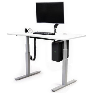 Mojo Gamer Pro Bundle: Standing Gaming Desk + 5 Accessories Non Epicor Gaming Desk Classic White / 57.5x27 / Gray Base