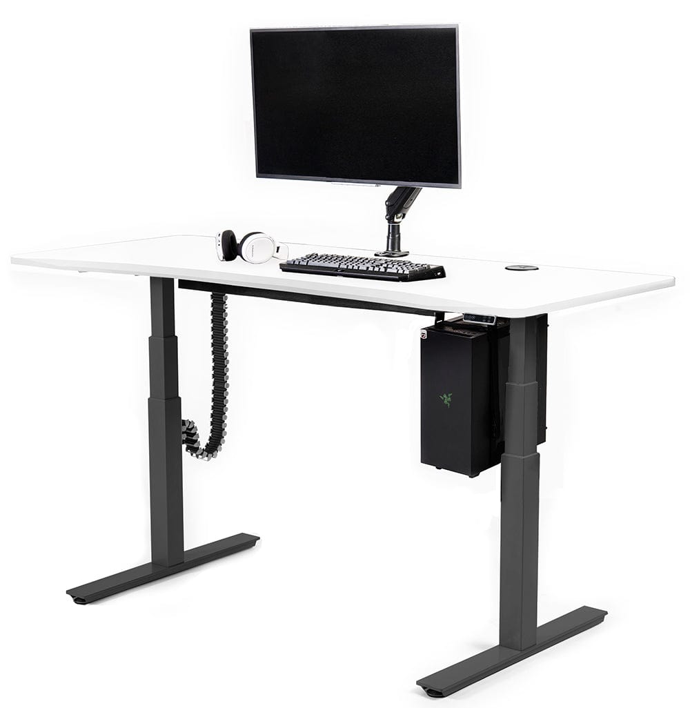 Mojo Gamer Pro Bundle: Standing Gaming Desk + 5 Accessories Non Epicor Gaming Desk Classic White / 69.5x28.75 / Black Base