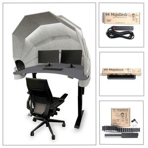 MojoDome: Desk + Soundproofing + 3 Accessories Non Epicor MojoDome Matte Lux Charcoal / Black / Color: Heather