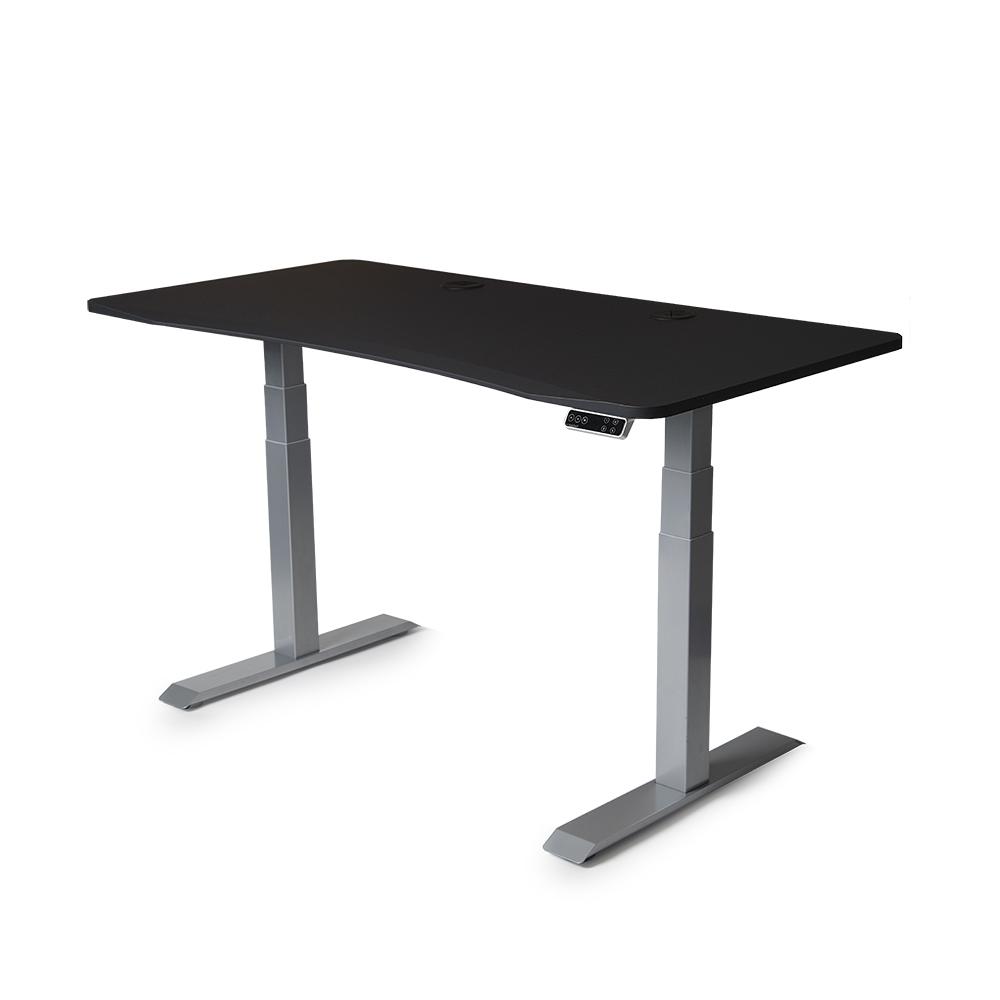MojoDesk Bundle: Desk + 2 Accessories - Matte Lux Black Non Epicor Standing Desk Bundle 57.5X27 / Gray Base / Matte Lux Black