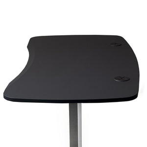 MojoDesk Organic Curve - Matte Lux Black is an adjustable height desk with a soft-touch surface ideal for mouse tracking.