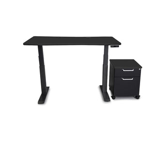 Mojo WorkSpace: Desk + Mobile Cabinet Non Epicor Matte Lux Black / 48x30 / Black Base
