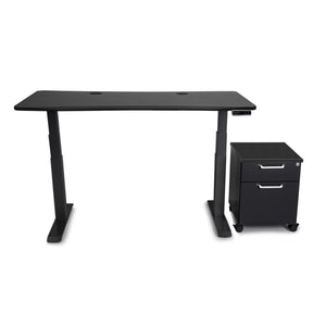 Mojo WorkSpace: Desk + Mobile Cabinet Non Epicor Matte Lux Black / 60x30 / Black Base