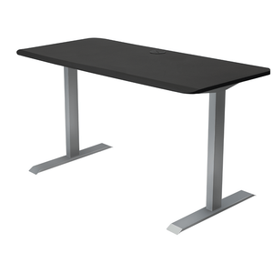 60x24 Side Table Fixed Height - Frame Color: Gray - Desktop Color: Black