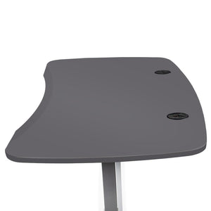 MojoDesk Organic Curve - Matte Lux Charcoal is an adjustable height desk with a soft-touch surface ideal for mouse tracking.