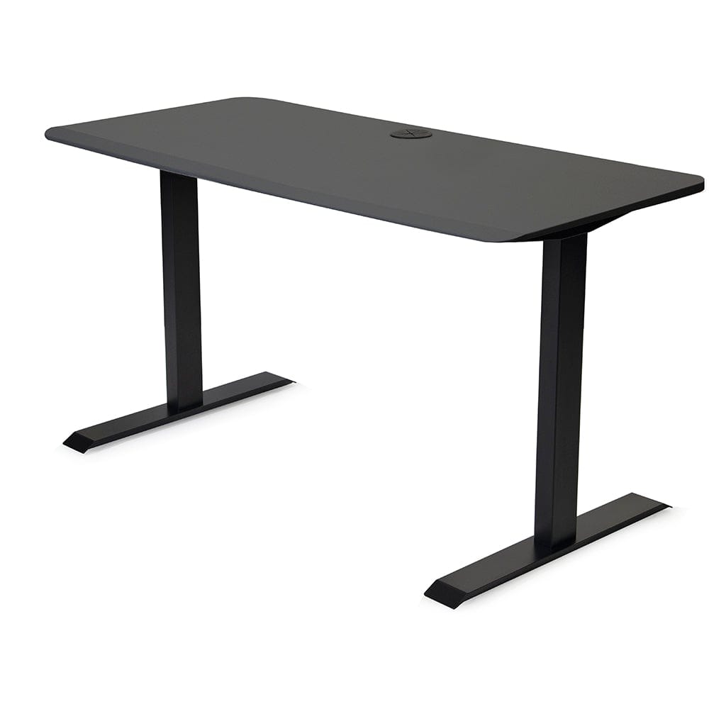 60x24 Side Table Fixed Height - Frame Color: Black - Desktop Color: Charcoal