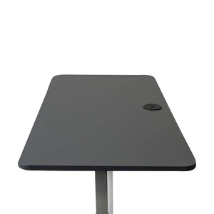 Side Table for Standing Desk - Color: Charcoal - Top View showing one grommet 