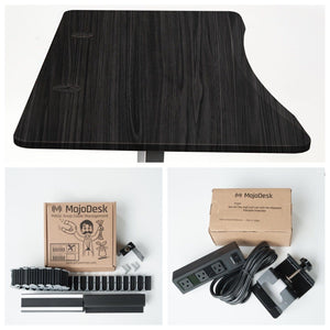 MojoDesk Bundle: Desk + 2 Accessories - Obsidian Oak Non Epicor Standing Desk Bundle