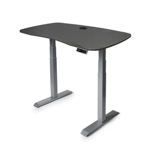48x30 Electric Height Adjustable Desk - Frame Color: Gray - Desktop Color: Carbon Fiber