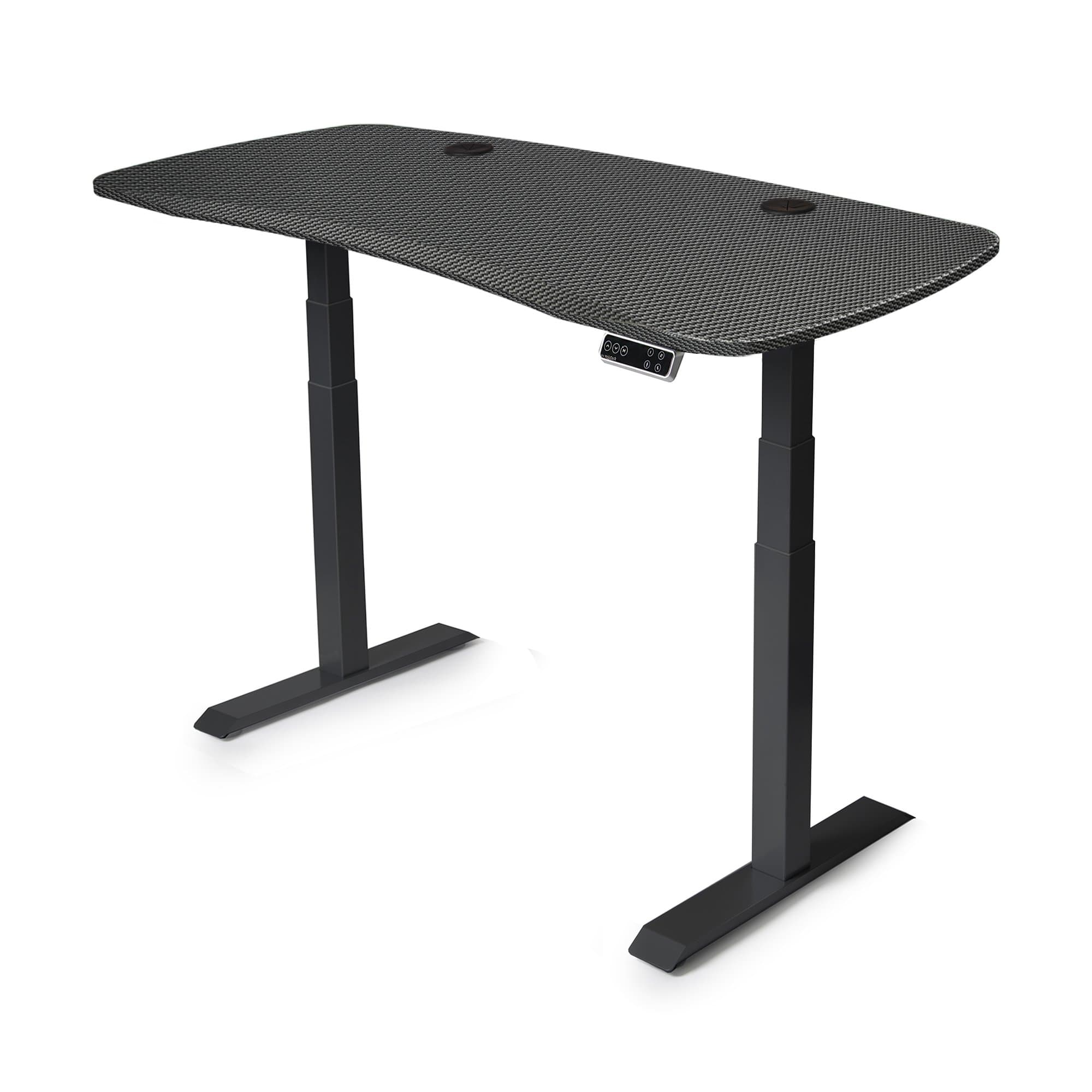 60x30 Electric Height Adjustable Desk - Frame Color: Black - Desktop Color: Carbon Fiber