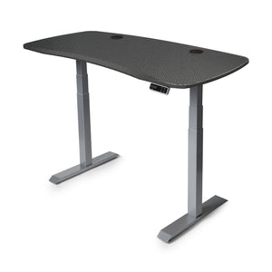 60x30 Electric Height Adjustable Desk - Frame Color: Gray - Desktop Color: Carbon Fiber