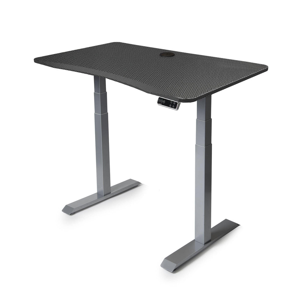 48x30 Height Adjustable Desk - Frame Color: Gray - Desktop Color: Carbon Fiber